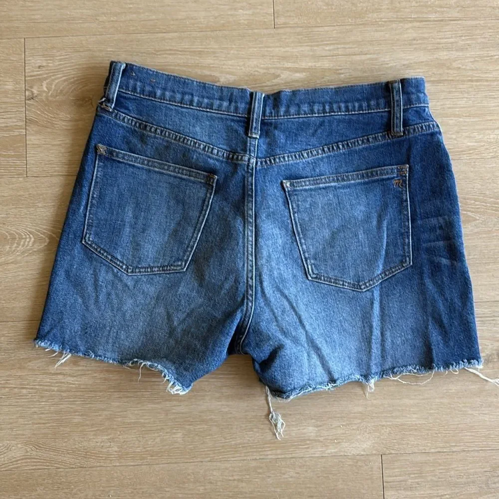Madewell Cutoff Edition Glenoaks Wash Jean High-Rise Denim Shorts Stretchy 29